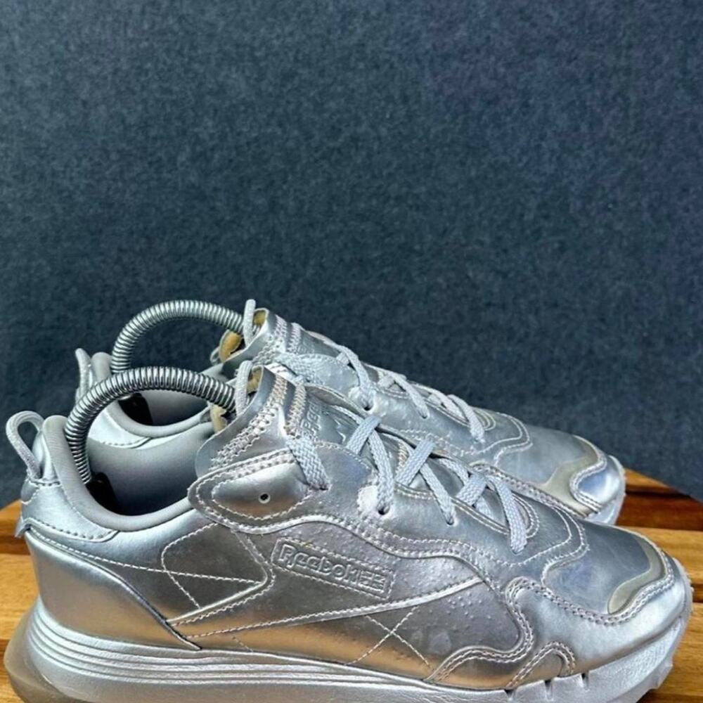 Reebok cardi b metallic silver